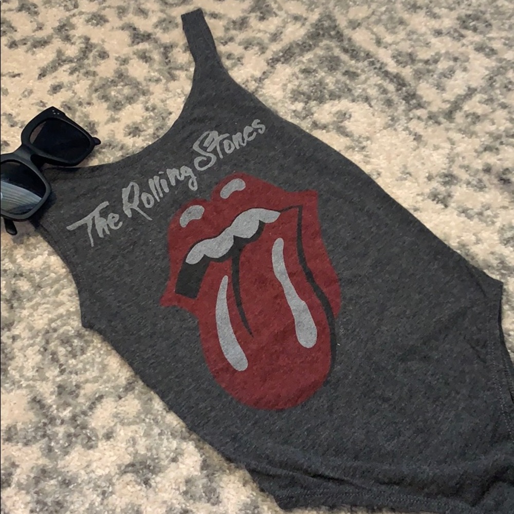 Gray Graphic Rolling Stones Basic Bodysuit - image 1
